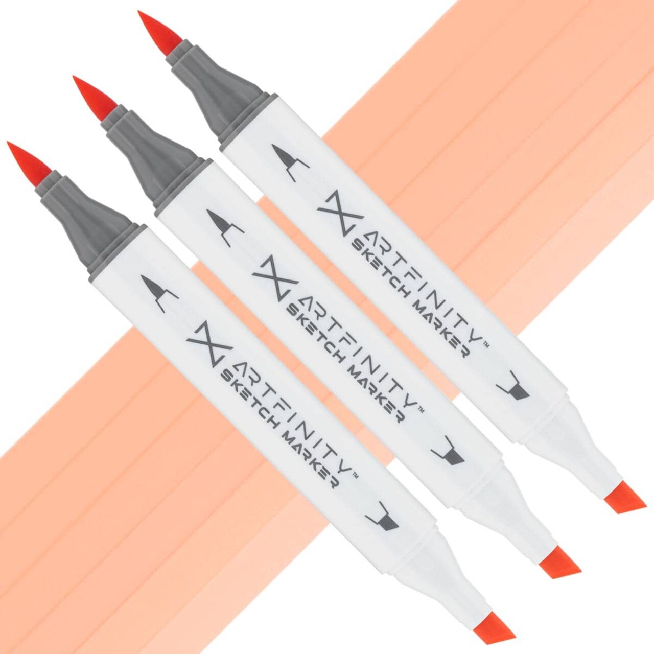 Artfinity Sketch Marker Sets - Set of 3 - Salmon Pink R8-3, Vibrant, Professional, Dye-Based Alcohol Markers for Artists, Drawing, Travel, & More